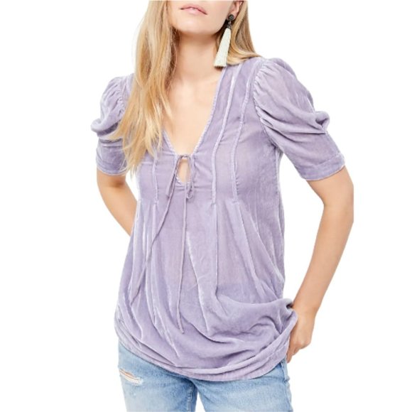 NEW Free People Adelle Velvet Tunic Top